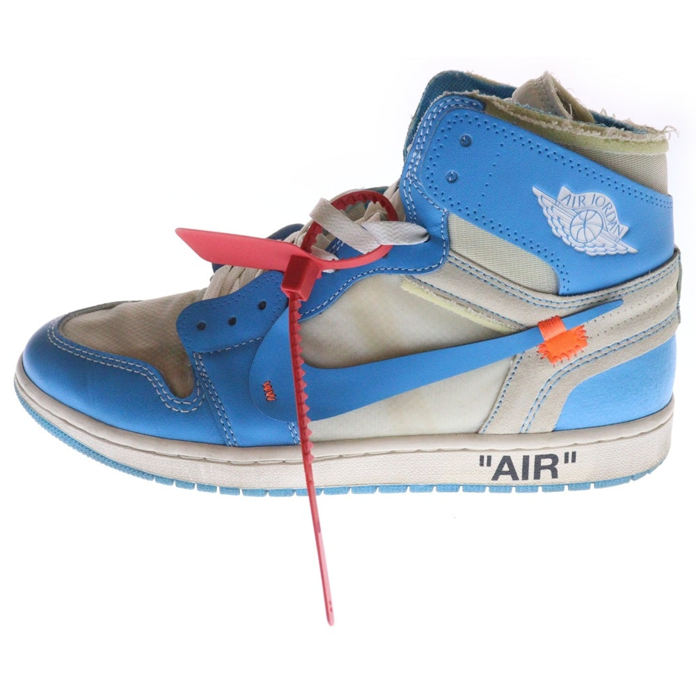 NIKE(ナイキ) ×OFF‐WHITE AIR JORDAN 1 HIGH UNC WHITE/DARK POWDER オフホワイト エアジョーダン1 パウダーブルー ハイカットスニーカー US11/29cm AQ0818-148