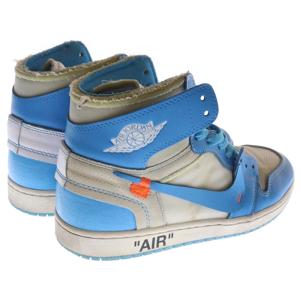 NIKE(ナイキ) ×OFF‐WHITE AIR JORDAN 1 HIGH UNC WHITE/DARK POWDER オフホワイト エアジョーダン1 パウダーブルー ハイカットスニーカー US11/29cm AQ0818-148