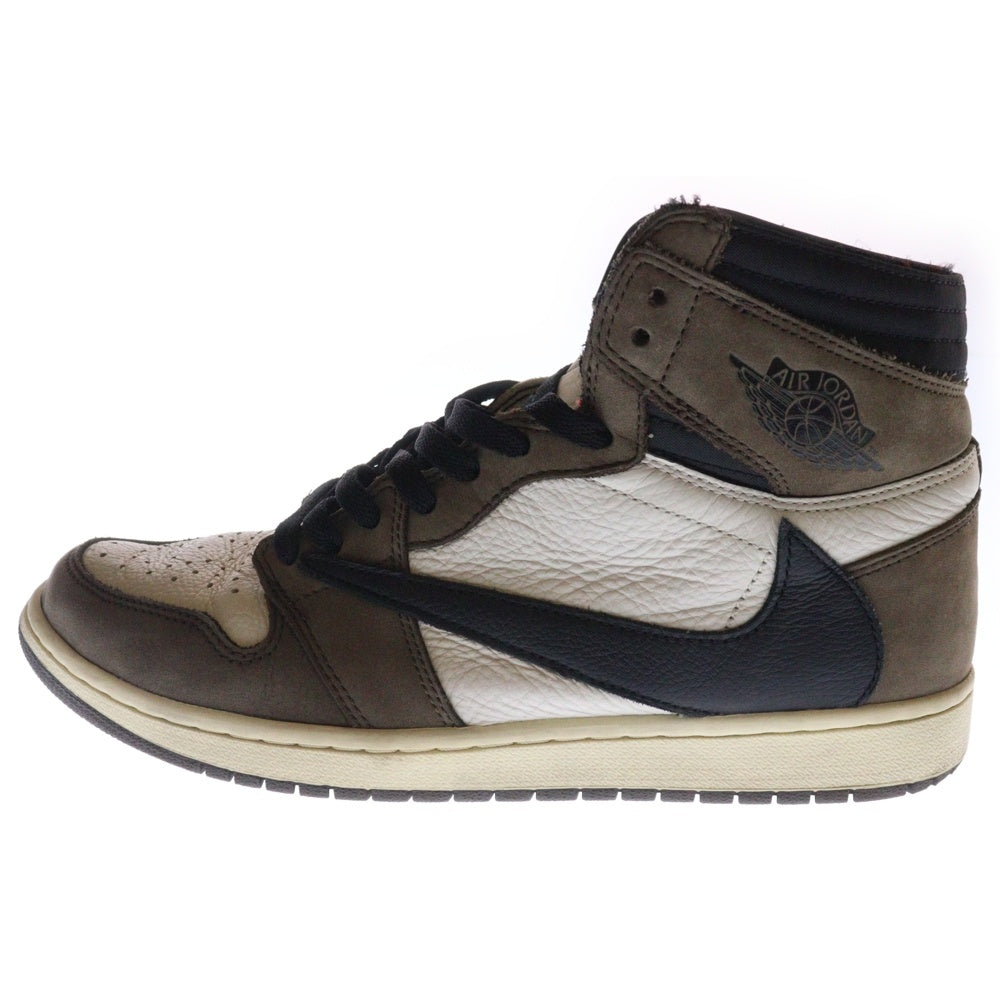 NIKE(ナイキ) ×TRAVIS SCOTT AIR JORDAN 1 RETRO HIGH OG TS SP トラヴィススコット エアジョーダン1 ハイカットスニーカー ブラウン/ホワイ US11/29cm CD4487-100