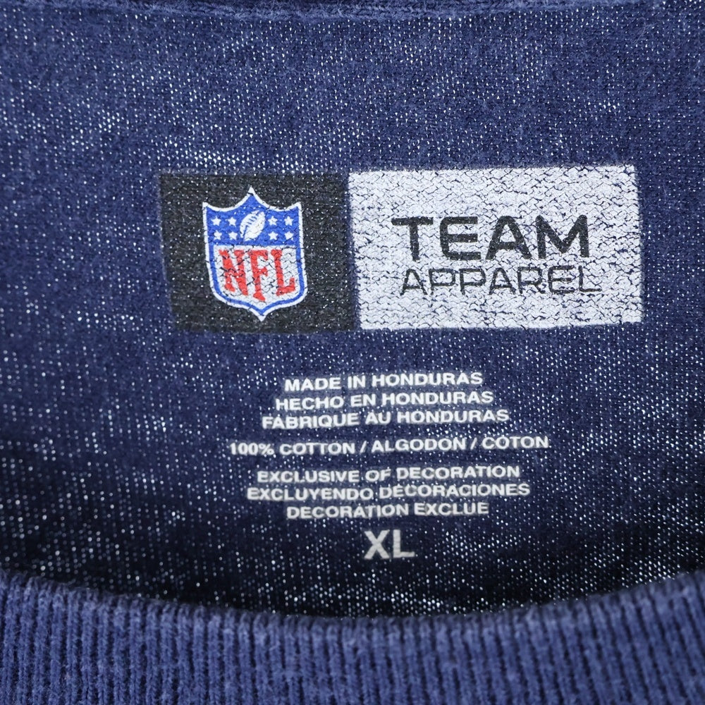 NFL(エヌエフエル) Denver Broncos デンバーブロンコス フロントロゴバッチ クルーネック 半袖Tシャツ ネイビー