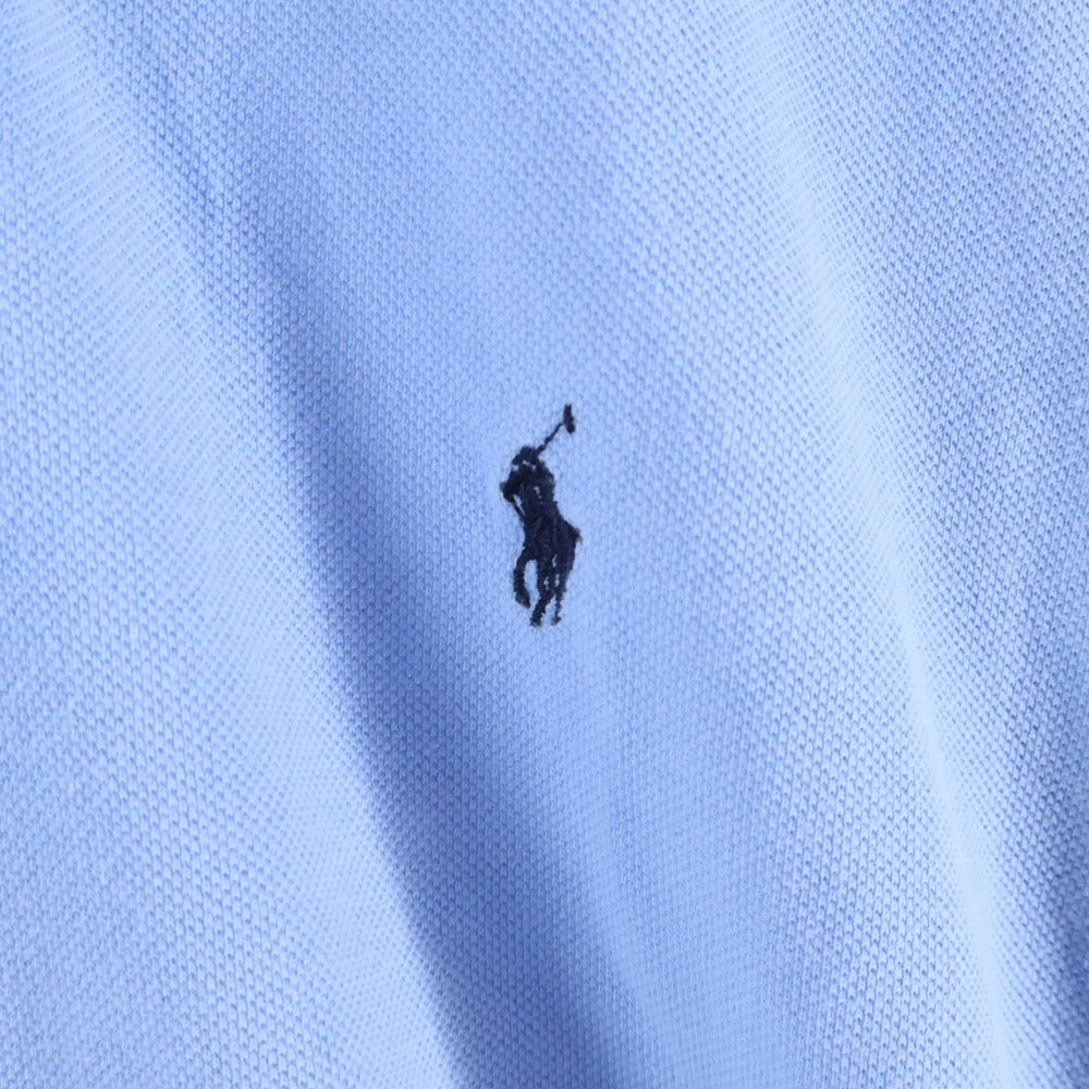 POLO RALPH LAUREN(ポロラルフローレン) ロゴ刺繍 コットン 半袖ポロシャツ ライトブルー