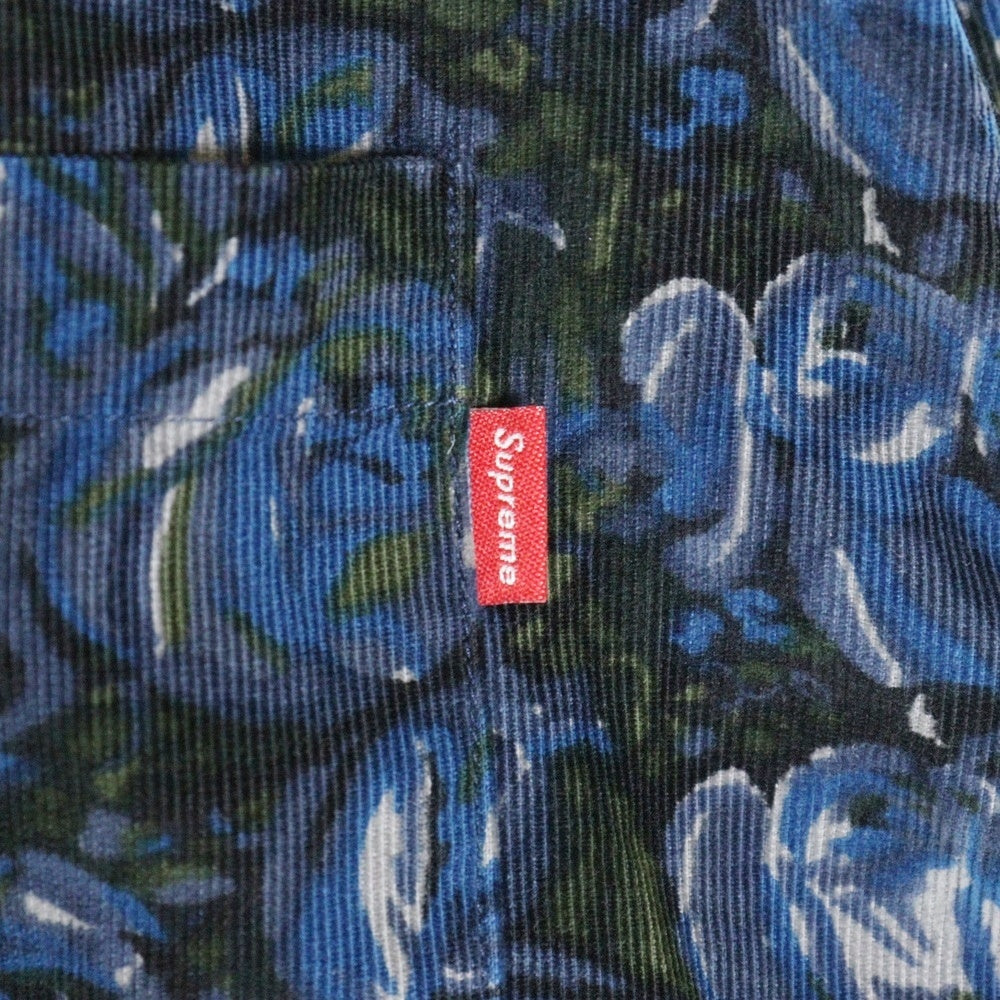 SUPREME(シュプリーム) 18AW Roses Couduroy Shirt ローズ コーデュロイ ボタンダウン 長袖シャツ ブルー