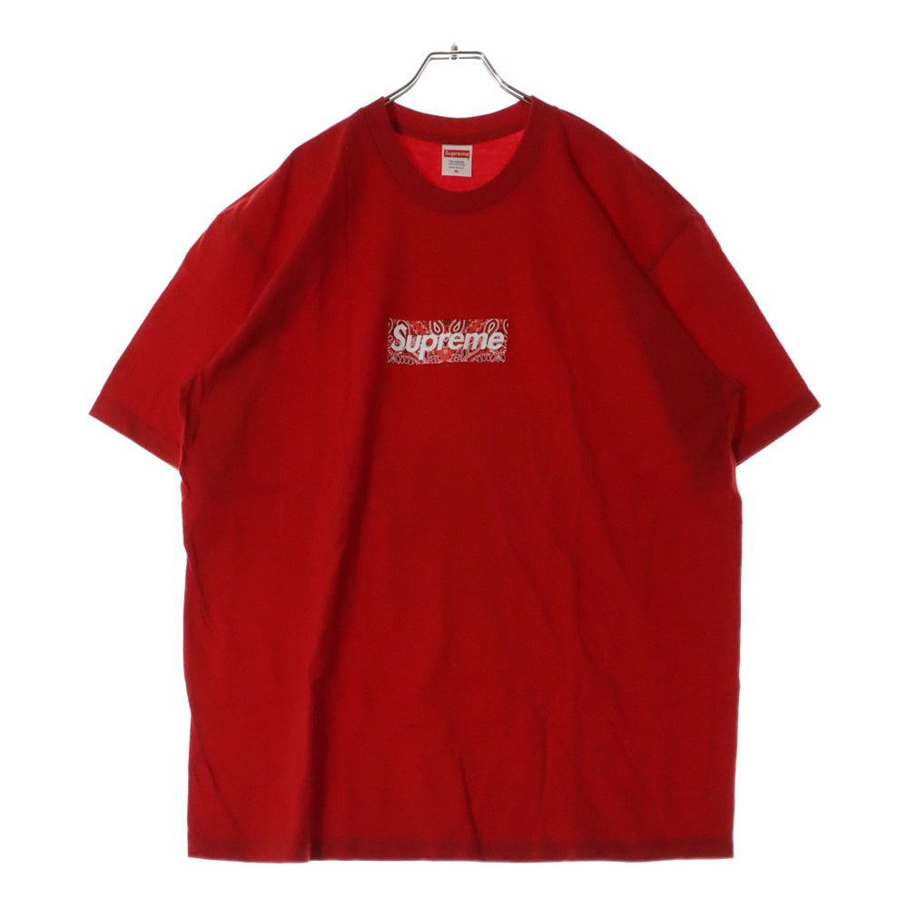 SUPREME(シュプリーム) 19AW Bandana Box Logo Tee バンダナ ボックスロゴ プリント クルーネック 半袖Tシャツ カットソー レッド