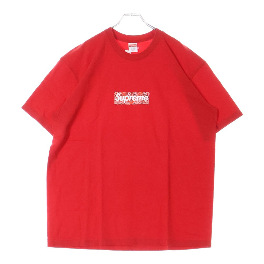 SUPREME(シュプリーム) 19AW Bandana Box Logo Tee バンダナ ボックスロゴ プリント クルーネック 半袖Tシャツ カットソー レッド