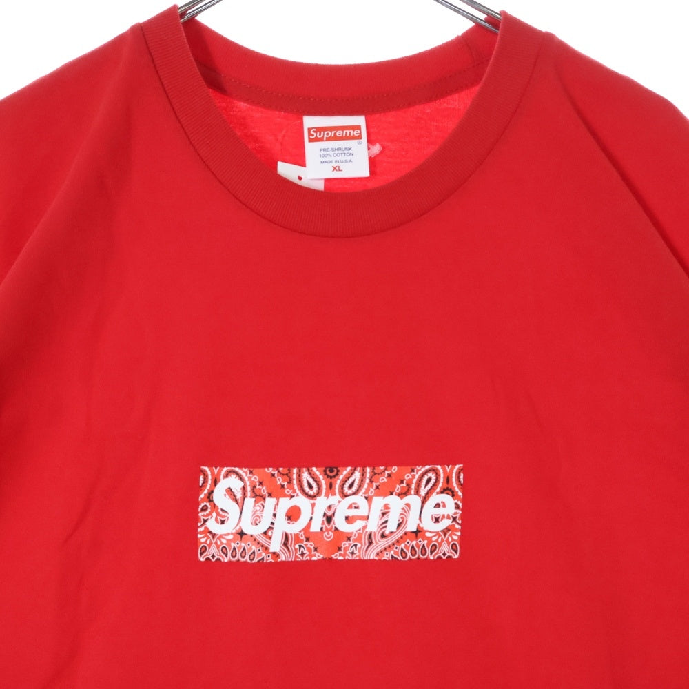 SUPREME(シュプリーム) 19AW Bandana Box Logo Tee バンダナ ボックスロゴ プリント クルーネック 半袖Tシャツ カットソー レッド