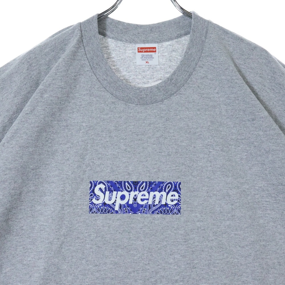 SUPREME(シュプリーム) 19AW Bandana Box Logo Tee バンダナ ボックスロゴ プリント クルーネック 半袖Tシャツ カットソー グレー