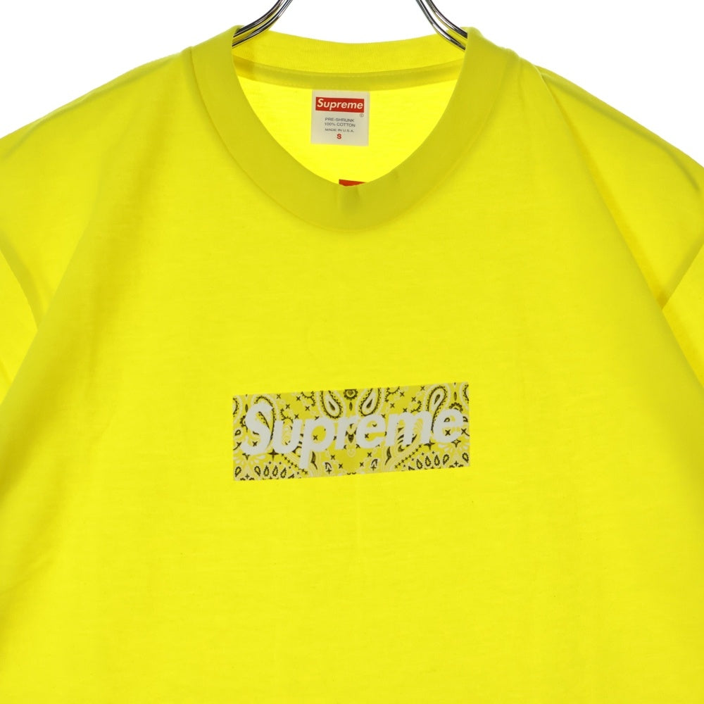 SUPREME(シュプリーム) 19AW Bandana Box Logo Tee バンダナ ボックスロゴ プリント クルーネック 半袖Tシャツ カットソー イエロー