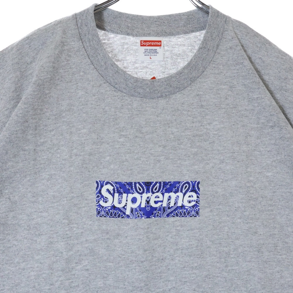SUPREME(シュプリーム) 19AW Bandana Box Logo Tee バンダナ ボックスロゴ プリント クルーネック 半袖Tシャツ カットソー グレー