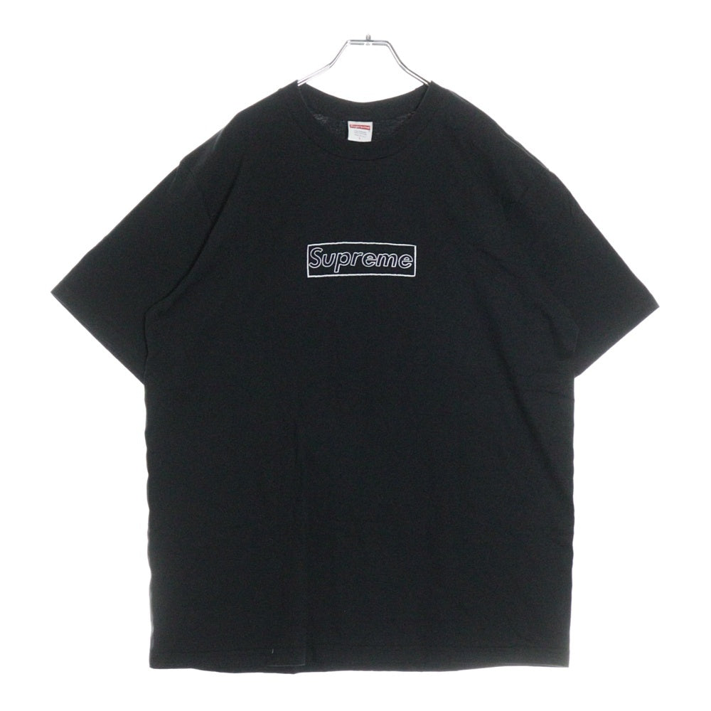 SUPREME(シュプリーム) 21SS×KAWS Chalk Logo Tee カウズ チョーク ボックスロゴ クルーネック 半袖Tシャツ カットソー ブラック