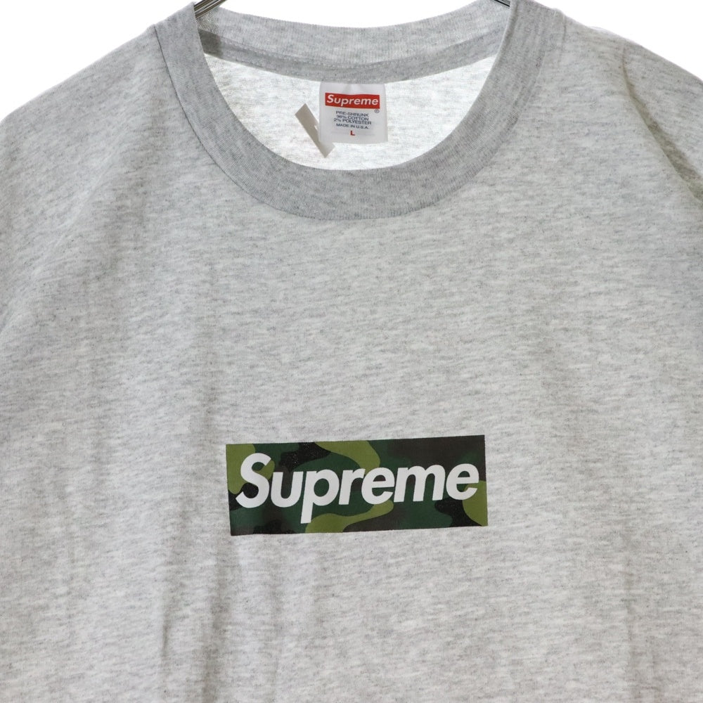 SUPREME(シュプリーム) 23AW Box Logo Tee Camo カモフラージュ 迷彩 ボックスロゴ クルーネック 半袖Tシャツ カットソー ライトグレー