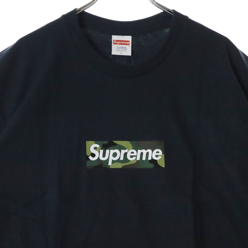 SUPREME(シュプリーム) 23AW Box Logo Tee Camo カモフラージュ 迷彩 ボックスロゴ クルーネック 半袖Tシャツ カットソー ネイビー