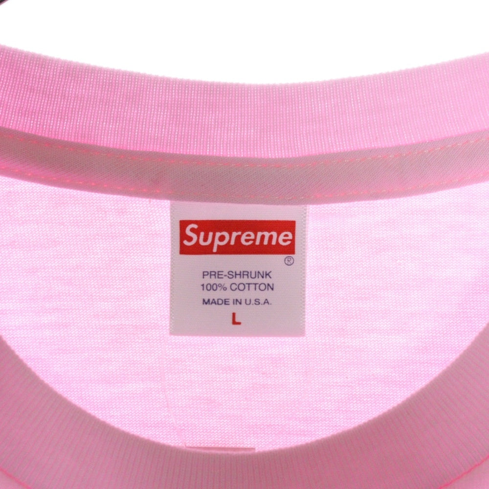SUPREME(シュプリーム) 21SS×KAWS Chalk Logo Tee カウズ チョーク ボックスロゴ クルーネック 半袖Tシャツ カットソー ピンク