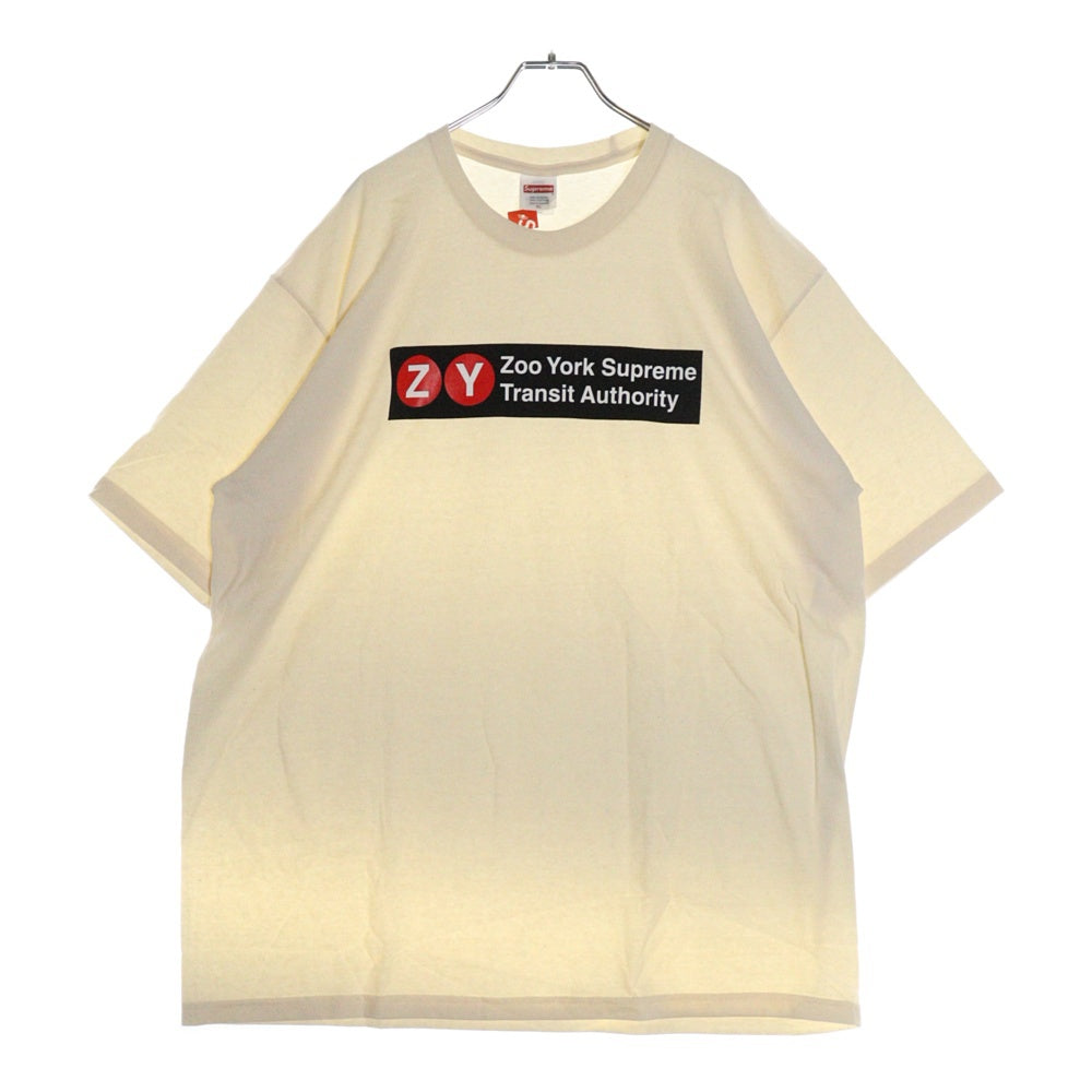 SUPREME(シュプリーム) 25SS Zoo York Transit Tee ズーヨーク トランジット プリント クルーネック 半袖Tシャツ カットソー クリーム