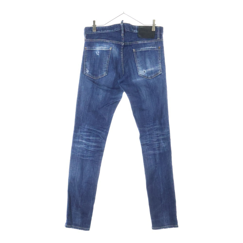 DSQUARED2(ディースクエアード) 22AW SLIM JEAN ダメージ加工 スリム デニムパンツ ジーンズ インディゴ S74LB1152 S30342