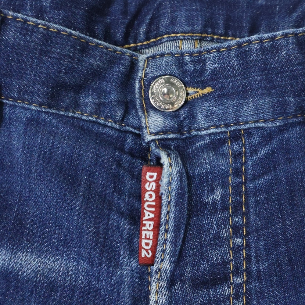 DSQUARED2(ディースクエアード) 22AW SLIM JEAN ダメージ加工 スリム デニムパンツ ジーンズ インディゴ S74LB1152 S30342