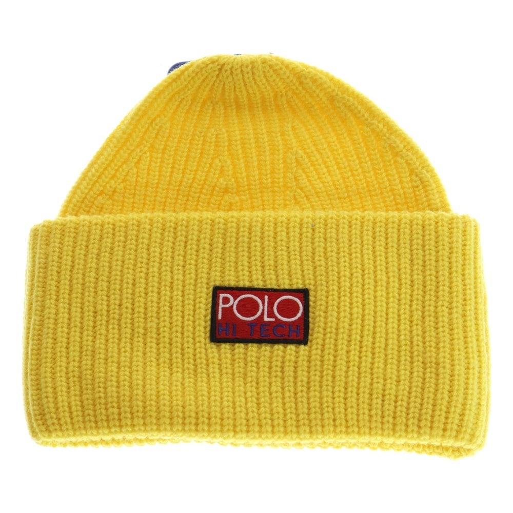 POLO RALPH LAUREN(ポロラルフローレン) HI TECH Knit Beanie フロントロゴ ニット ビーニー 帽子 イエロー