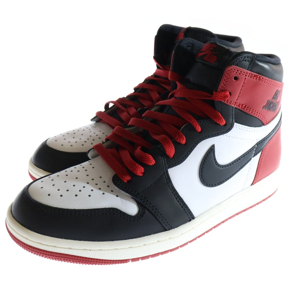 NIKE(ナイキ) AIR JORDAN 1 RETRO HIGH OG BLACK TOE REIMAGINED エアジョーダン1 トゥ リイマジンド ハイカットスニーカー つま黒 ホワイト/レッド US9/27cm DZ5458-106