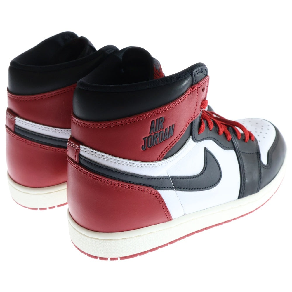 NIKE(ナイキ) AIR JORDAN 1 RETRO HIGH OG BLACK TOE REIMAGINED エアジョーダン1 トゥ リイマジンド ハイカットスニーカー つま黒 ホワイト/レッド US9/27cm DZ5458-106