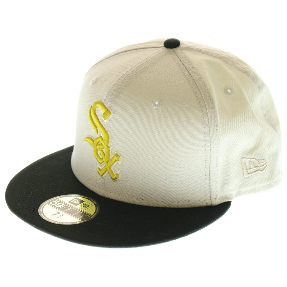 NEW ERA(ニューエラ) 59FIFTY Chicago White Sox シカゴホワイトソックス 6パネル ベースボールキャップ 帽子 ベージュ/ブラック