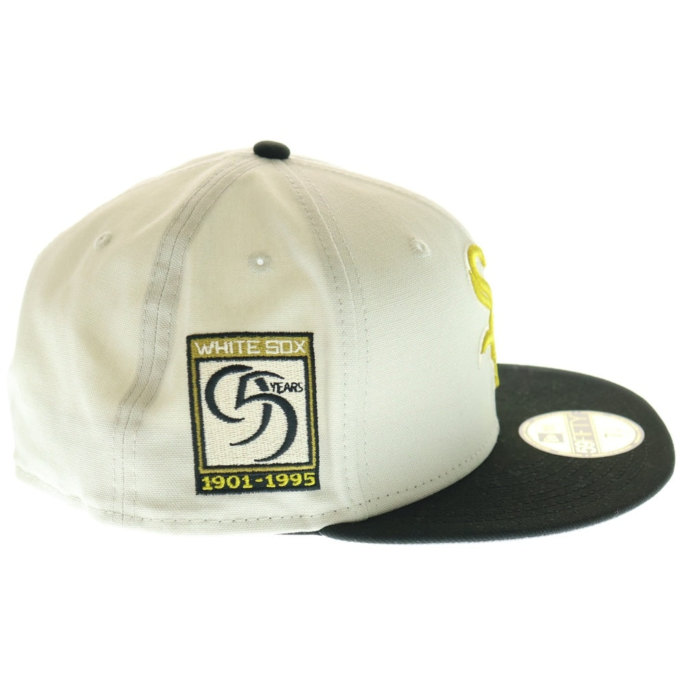 NEW ERA(ニューエラ) 59FIFTY Chicago White Sox シカゴホワイトソックス 6パネル ベースボールキャップ 帽子 ベージュ/ブラック