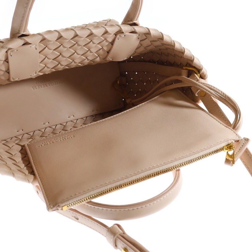 BOTTEGA VENETA(ボッテガヴェネタ) ミニ カバ ポーチ付き イントレチャート レザー 2WAY ショルダーバッグ ハンドバッグ ピンク