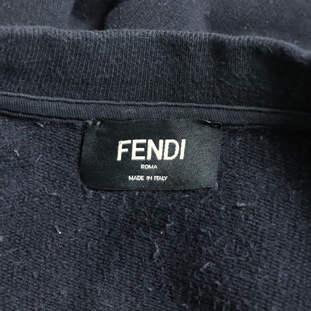 FENDI(フェンディ) フロントポケット クルーネック スウェット 半袖Tシャツ ブラック FY0761