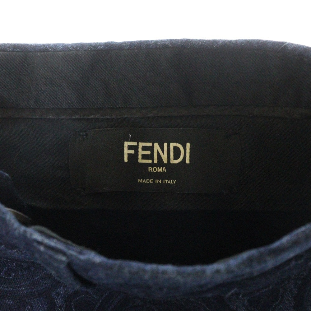 FENDI(フェンディ) ペイズリー 総柄 スラックスパンツ ネイビー FB0366 78C