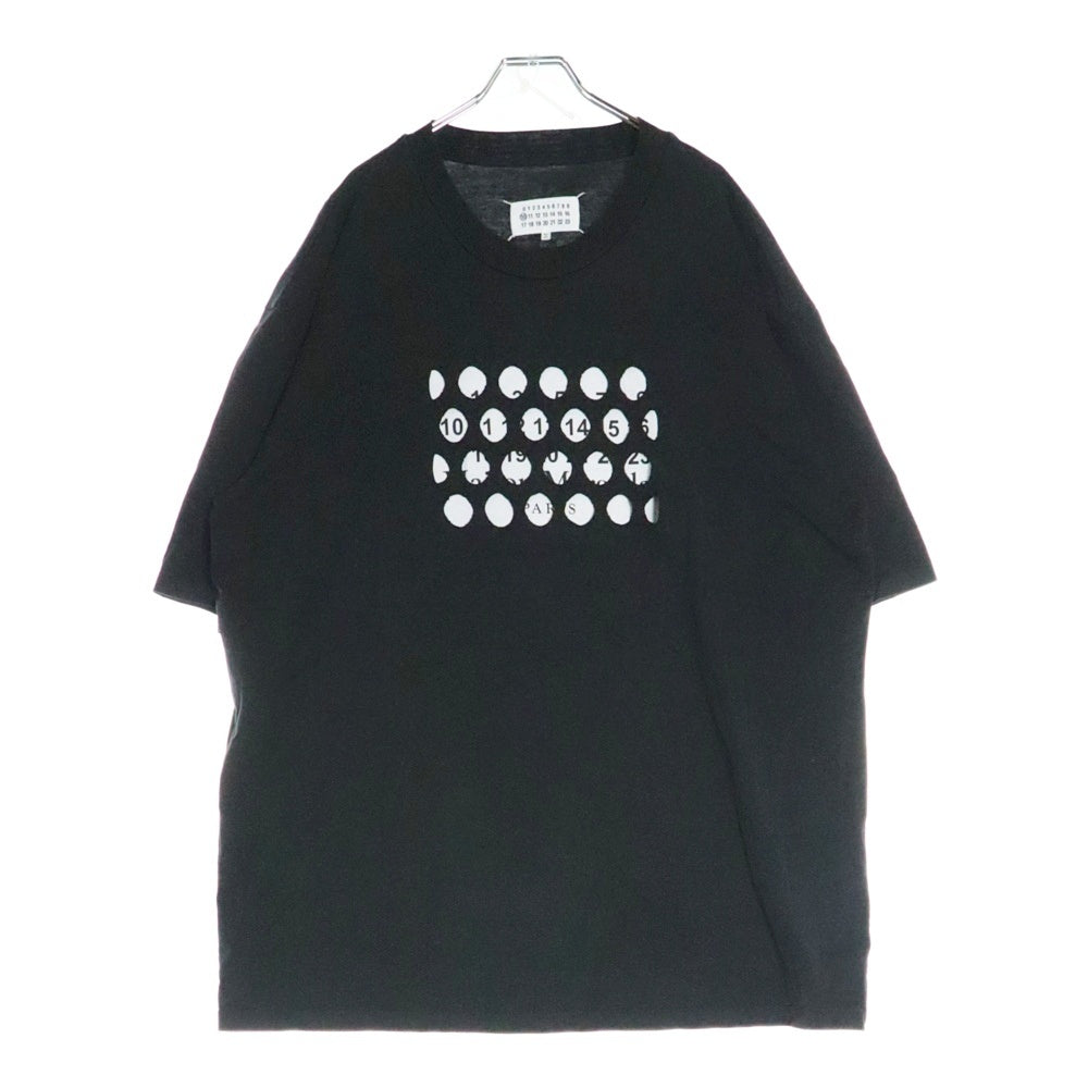 Maison Margiela 10(メゾン マルジェラ) 22AW ドット パンチホール カレンダーロゴ クルーネック 半袖Tシャツ カットソー ブラック S50GC0625 S22816