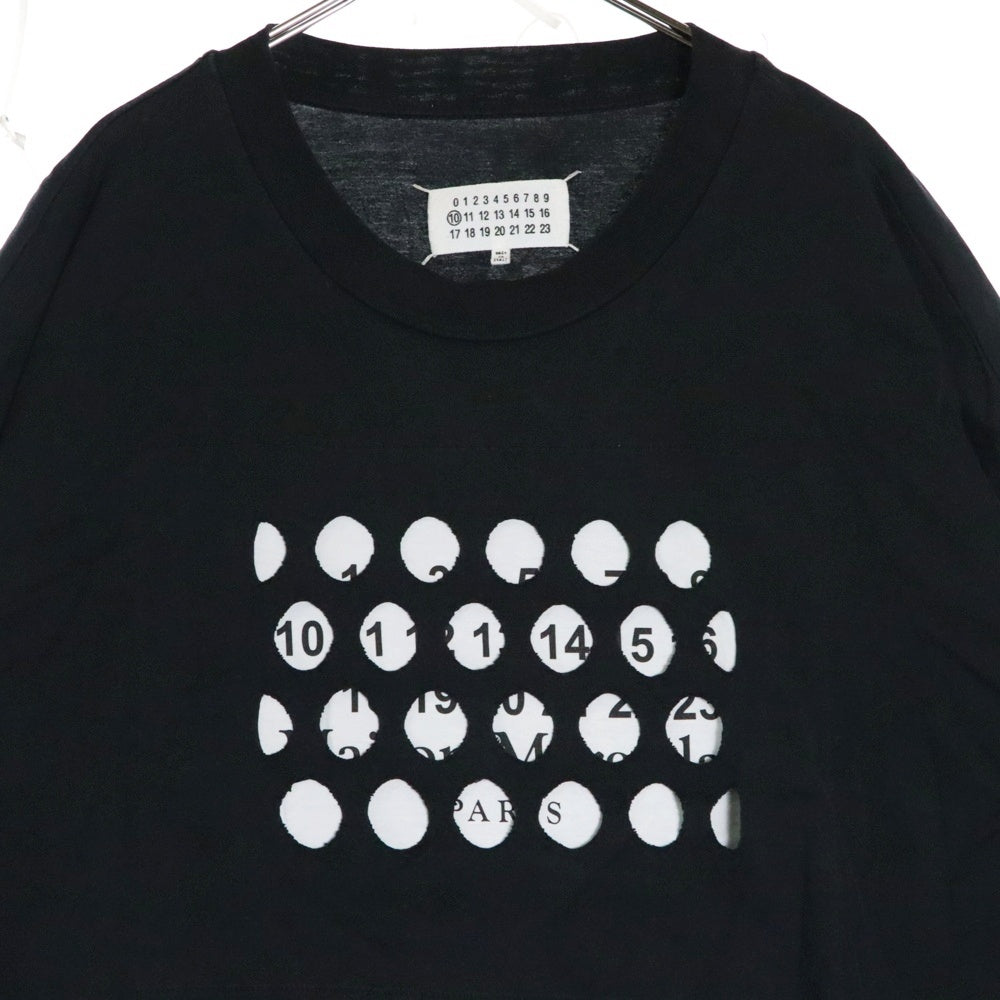 Maison Margiela 10(メゾン マルジェラ) 22AW ドット パンチホール カレンダーロゴ クルーネック 半袖Tシャツ カットソー ブラック S50GC0625 S22816
