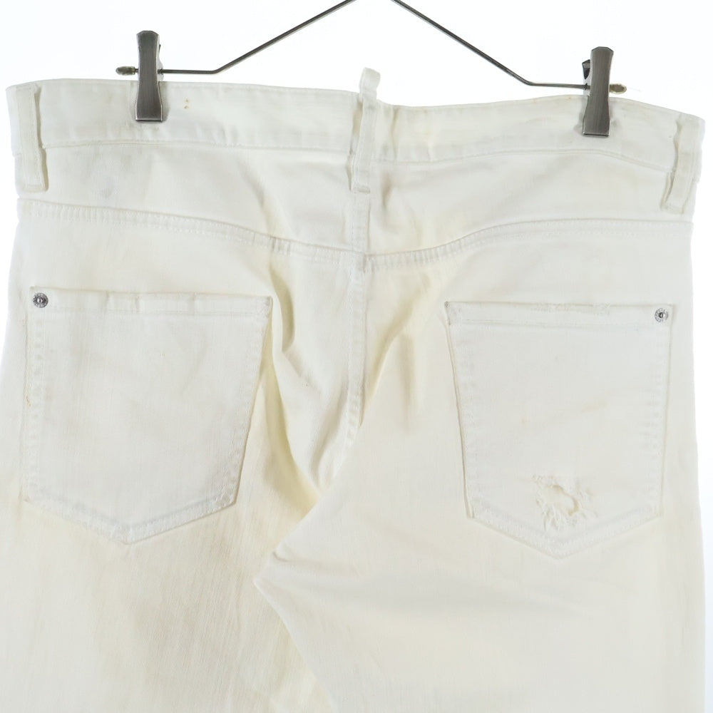 DSQUARED2(ディースクエアード) 14AW COOL GUY JEAN ストレッチ ダメージ加工 デニムパンツ ホワイト S74LA0669 S39781