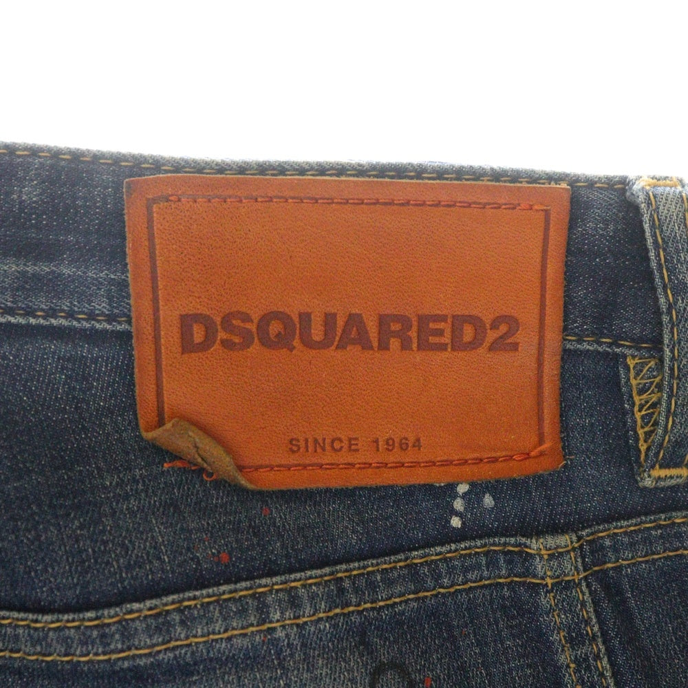 DSQUARED2(ディースクエアード) 19AW Tidy Biker Jean ダメージ加工 ストレッチ ストレート デニムパンツ インディゴ S74LB0594 S30342