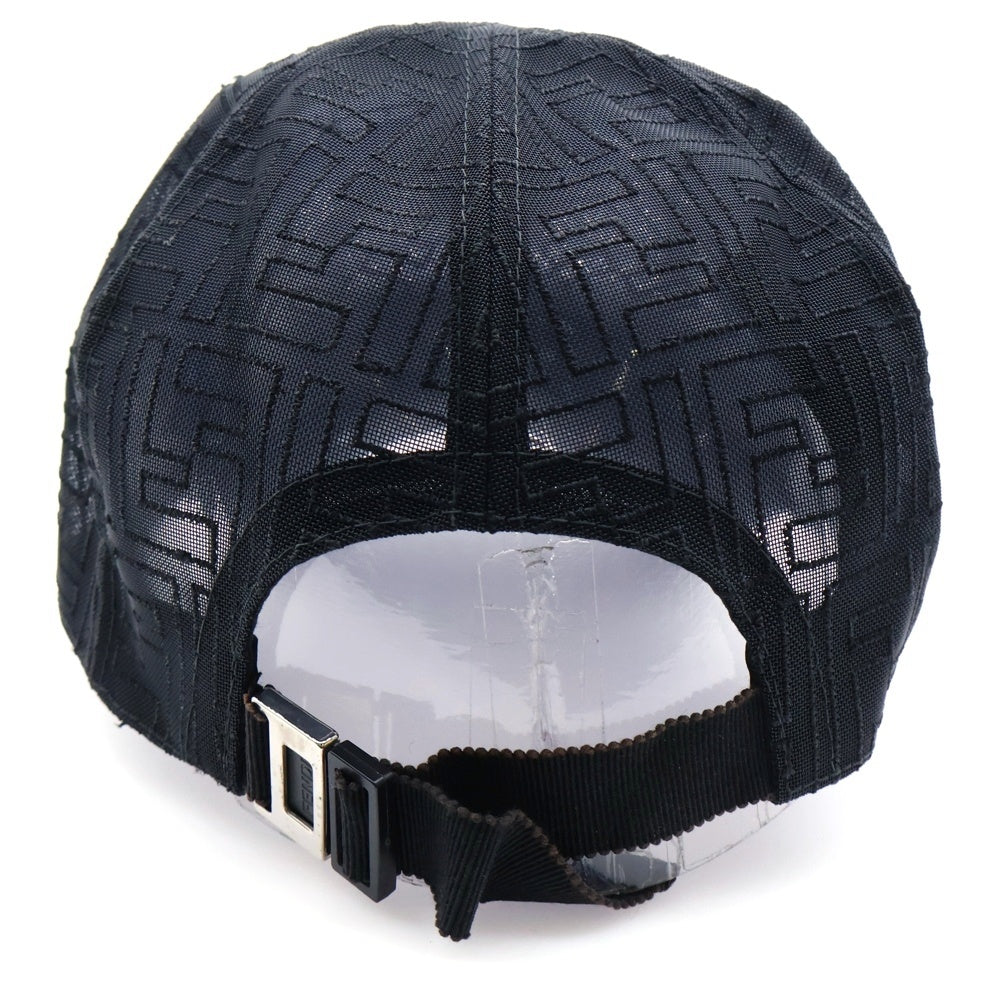 FENDI(フェンディ) FFロゴ ズッカ柄 メッシュ ベースボールキャップ 帽子 ブラック FXQ768 ACD5