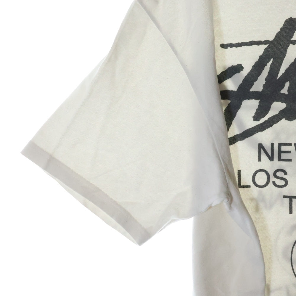STUSSY(ステューシー) ワールドツアー 両面プリント 半袖Tシャツ カットソー ホワイト