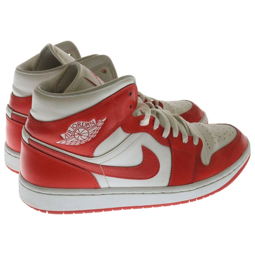 NIKE(ナイキ) WMNS AIR JORDAN 1 MID WHITE HABANERO RED ウィメンズ エアジョーダン1 ミッドカットスニーカー レッド US11/28cm BQ6472-116