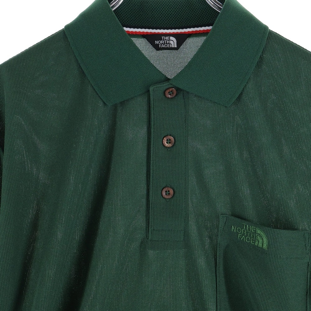 THE NORTH FACE(ザノースフェイス) ロゴ刺繍 右ポケット 半袖ポロシャツ カーキ NFK57D01