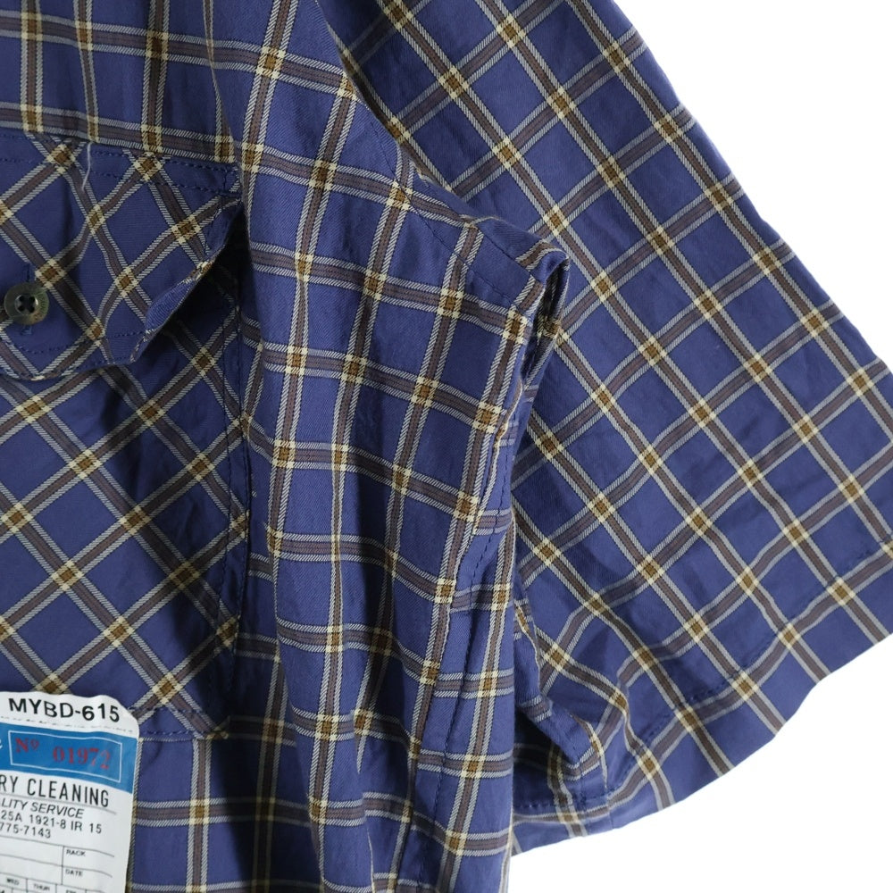 MIHARA YASUHIRO(ミハラヤスヒロ) Mix Pattern Shirts ミックスパターン ドッキング半袖シャツ ネイビー/カーキ A02SH171