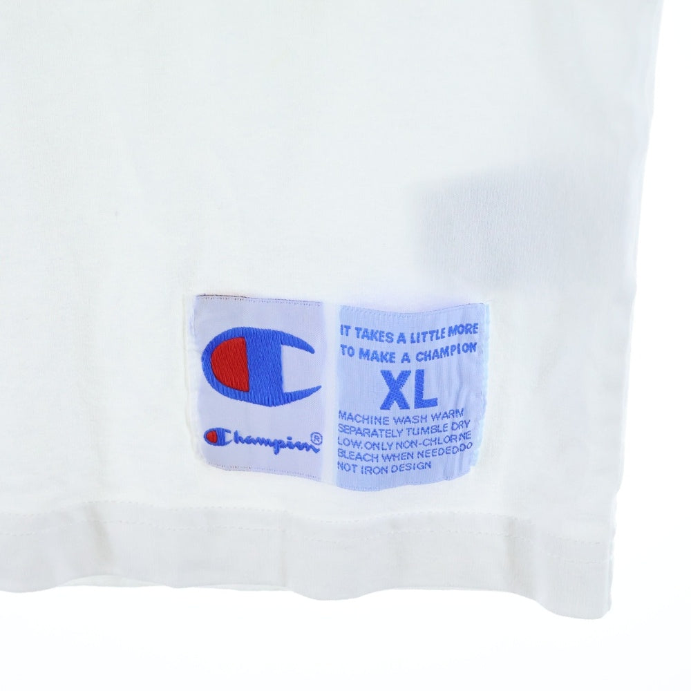 CHAMPION(チャンピオン) スクリプト ロゴ クルーネック 半袖Tシャツ カットソー ホワイト C3-Q301