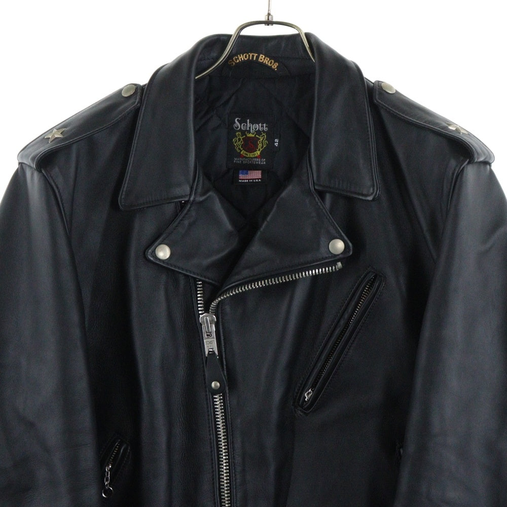 SCHOTT(ショット) ONE STAR DOUBLE RIDERS STEERHIDE ワンスター ダブルライダース ジャケット 舶来堂別注 ブラック 613RD