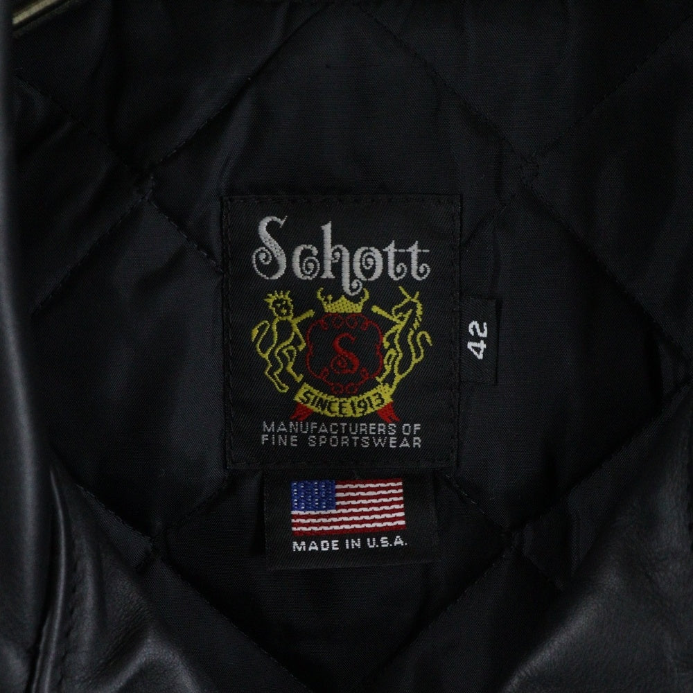 SCHOTT(ショット) ONE STAR DOUBLE RIDERS STEERHIDE ワンスター ダブルライダース ジャケット 舶来堂別注 ブラック 613RD