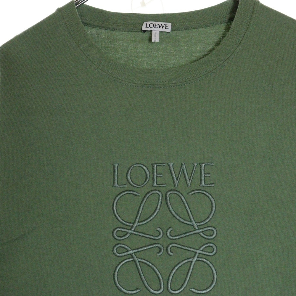 LOEWE(ロエベ) REGULAR FIT T-SHIRT フロント アナグラムロゴ刺繍 半袖Tシャツ カットソー カーキ H526Y22XB8