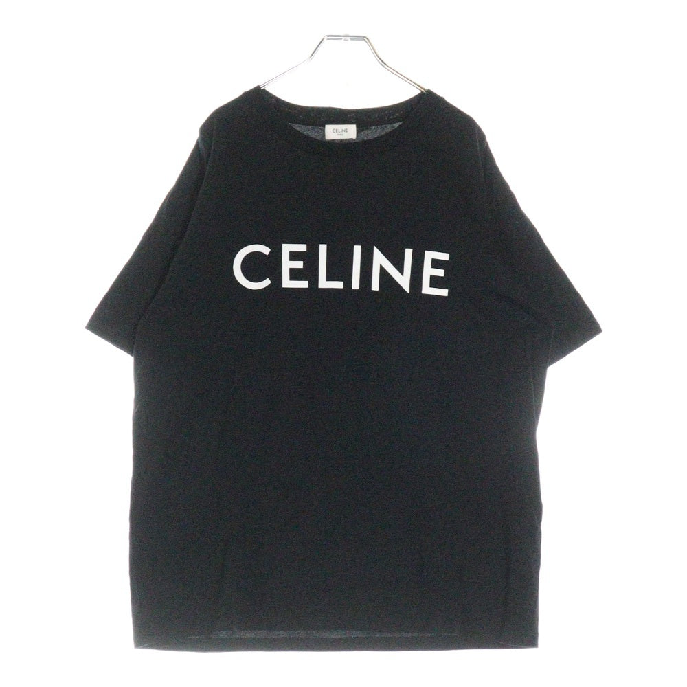 CELINE(セリーヌ) LOOSE FIT TEE ロゴプリント ルーズフィット クルーネック 半袖Tシャツ カットソー ブラック 2X681671Q