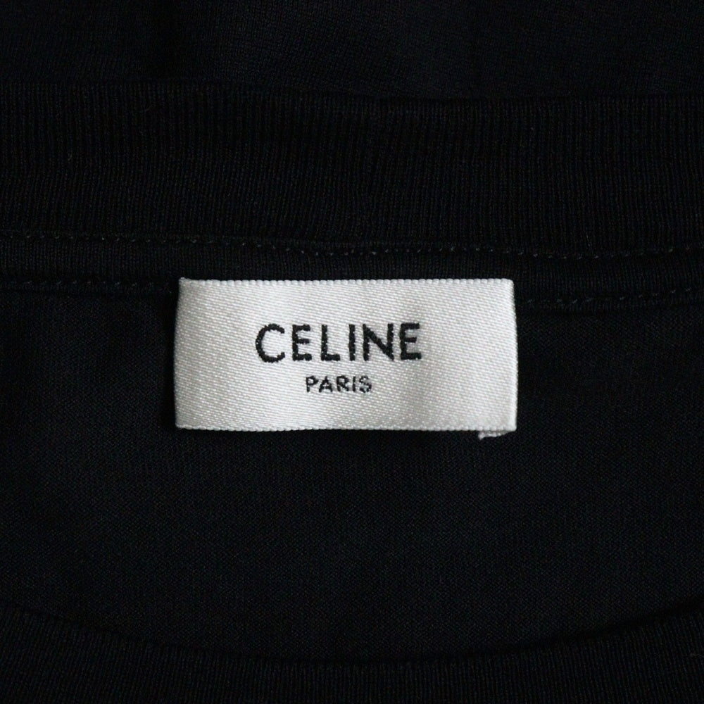 CELINE(セリーヌ) LOOSE FIT TEE ロゴプリント ルーズフィット クルーネック 半袖Tシャツ カットソー ブラック 2X681671Q