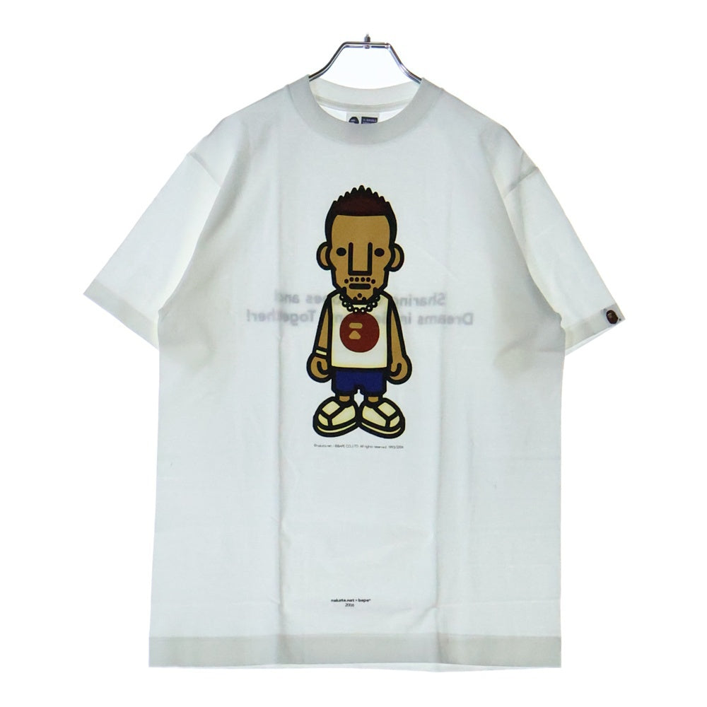 A BATHING APE(アベイシングエイプ) 2006 × nakata.net 中田英寿 プリント半袖Tシャツ ホワイト