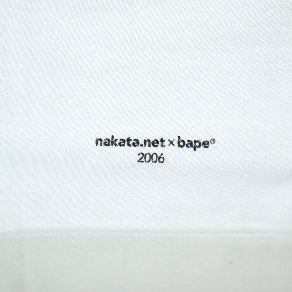 A BATHING APE(アベイシングエイプ) 2006 × nakata.net 中田英寿 プリント半袖Tシャツ ホワイト