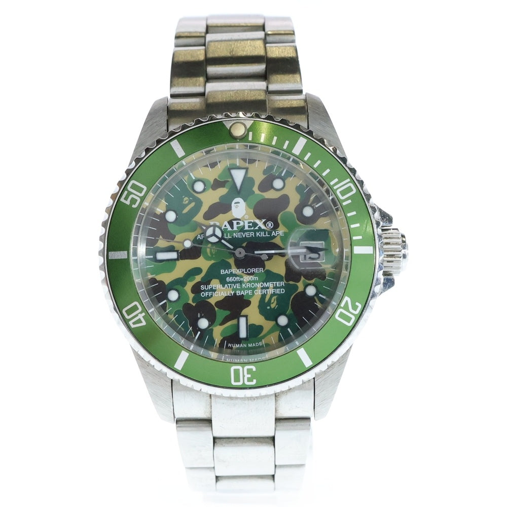 A BATHING APE(アベイシングエイプ) BAPEX T001シリーズ ベイペックス サルマリーナ カモ柄 腕時計
