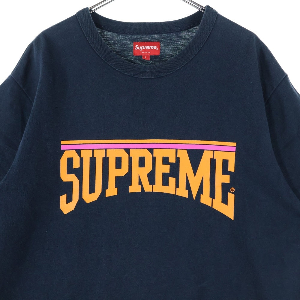 SUPREME(シュプリーム) 18SS Arch S/S Top アーチロゴ フロントプリント クルーネック 半袖Tシャツ カットソー ネイビー
