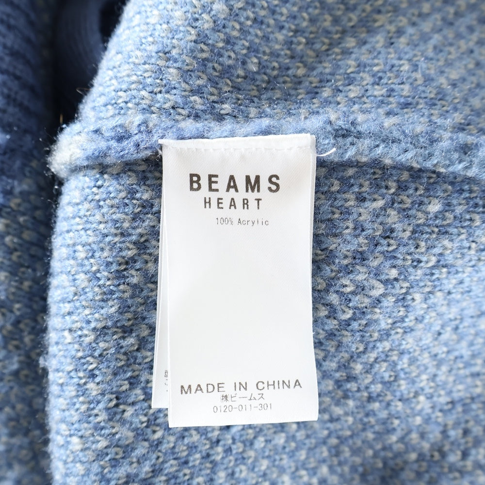 BEAMS HEART(ビームス ハート) 22AW アーガイル オーバーサイズ アクリル ニット カーディガン ブルー 42-15-0013-459