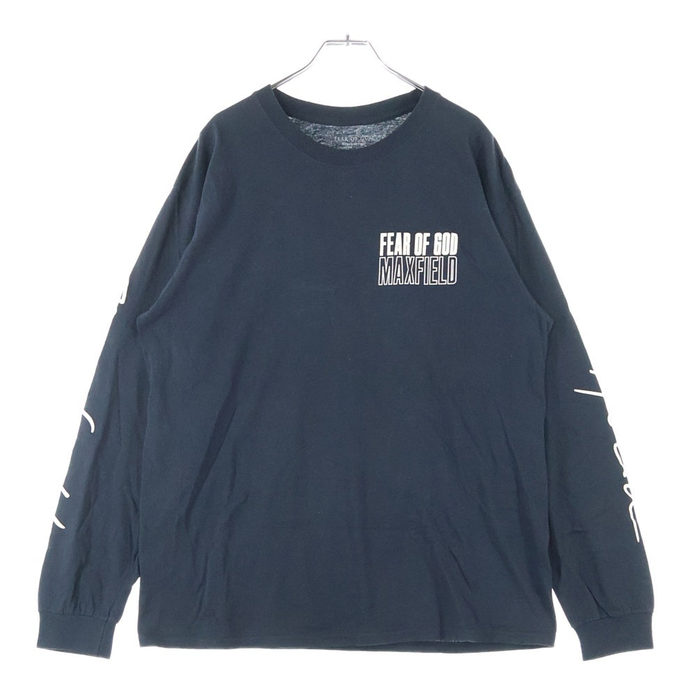 FEAR OF GOD(フィアオブゴッド) 17AW × MAX FIELD マックスフィールド 限定プリントロングスリーブカットソー Tシャツ ブラック