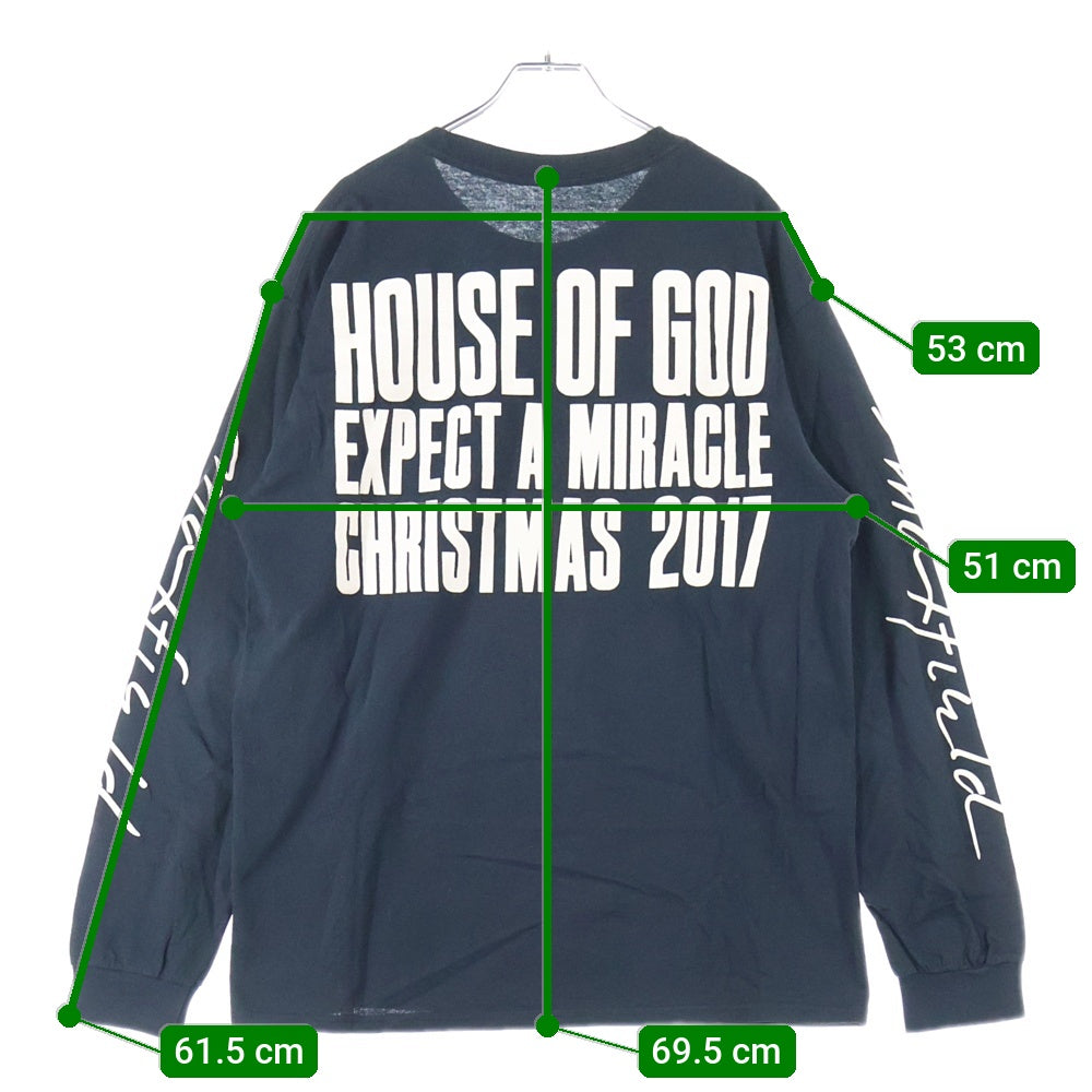 FEAR OF GOD(フィアオブゴッド) 17AW × MAX FIELD マックスフィールド 限定プリントロングスリーブカットソー Tシャツ ブラック