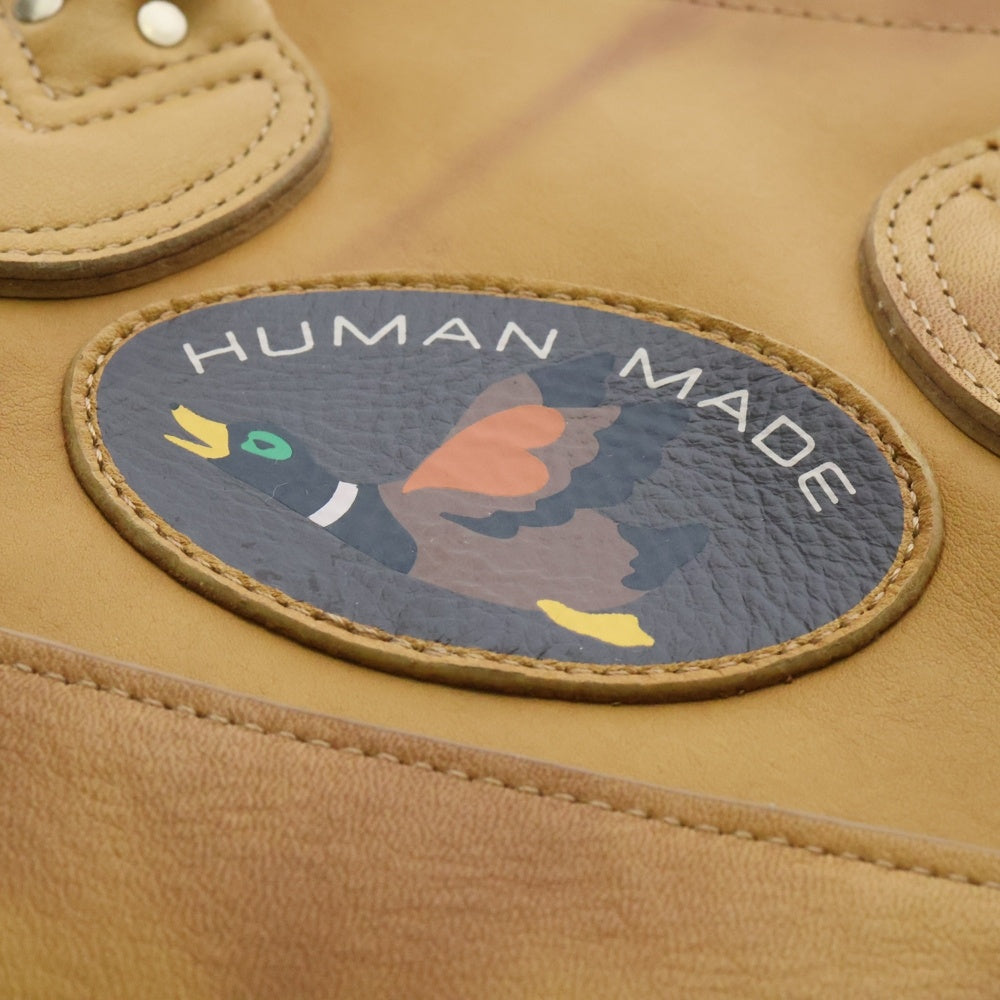 HUMAN MADE(ヒューマンメイド) Leather Tote Bag ワッペン 刺繍 レザー トートバッグ ブラウン